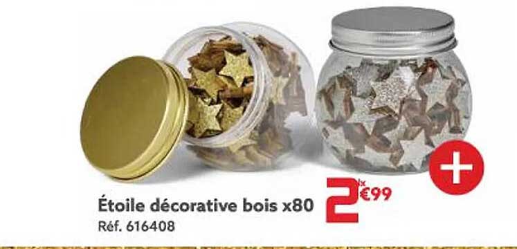 étoile décorative bois x 80
