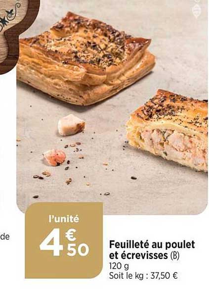 feuilleté au poulet et écrevisses
