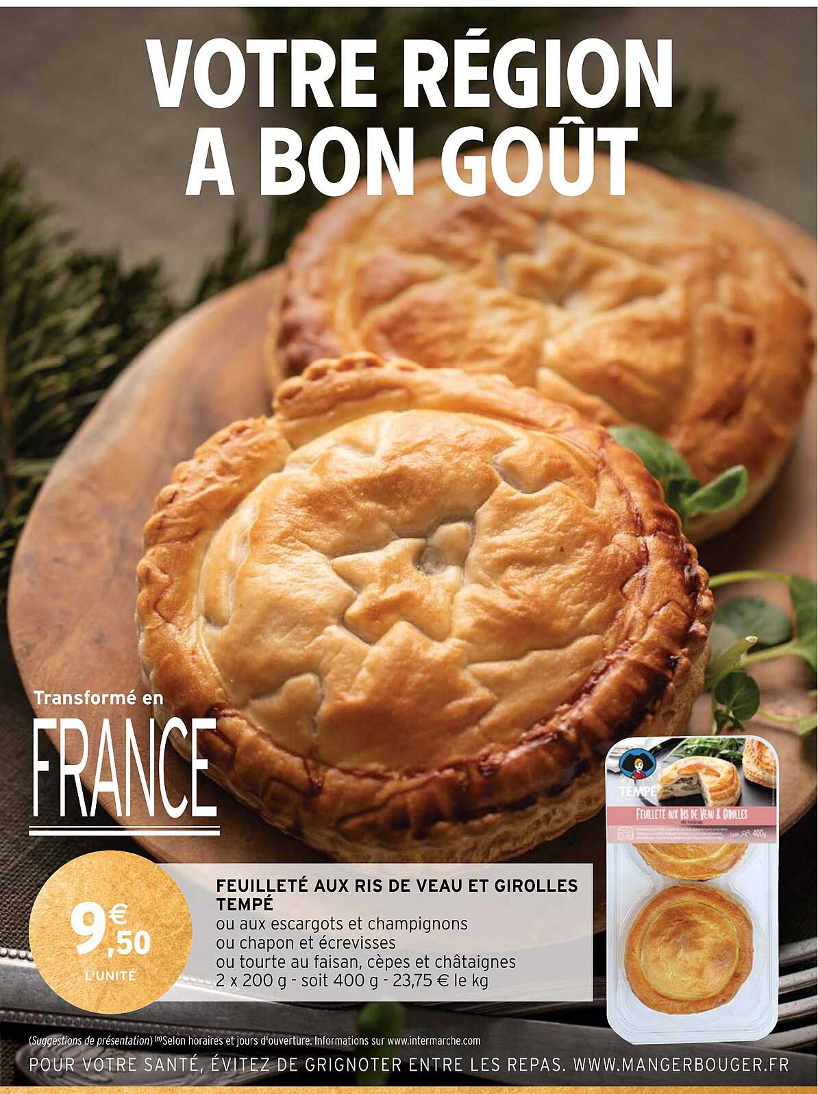 feuilleté aux ris de veau et girolles tempé