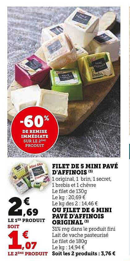 Filet De 5 Mini Pavé D'affinois Ou Filet De 6 Mini Pavé D'affinois Original