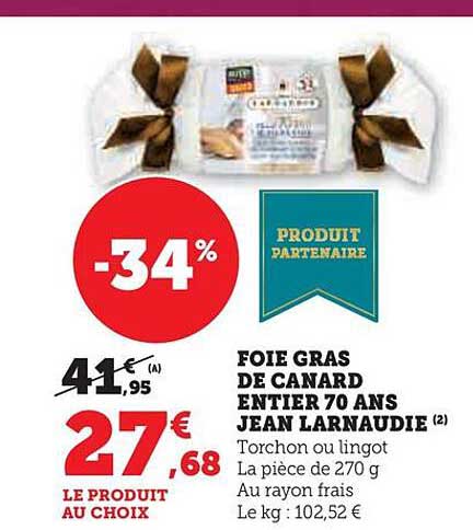foie gras de canard entier 70 ans jean larnaudie