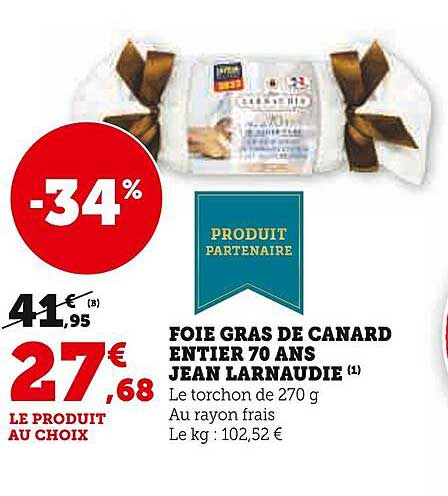 foie gras de canard entier 70 ans jean larnaudie