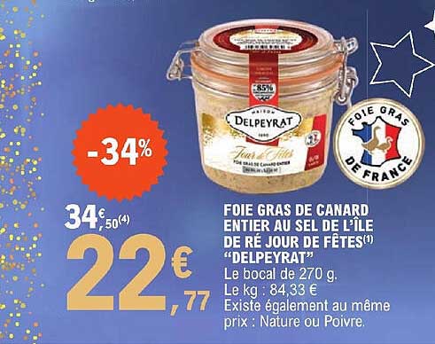 foie gras de canard entier au sel de l'île de ré jour de fêtes "delpeyrat"