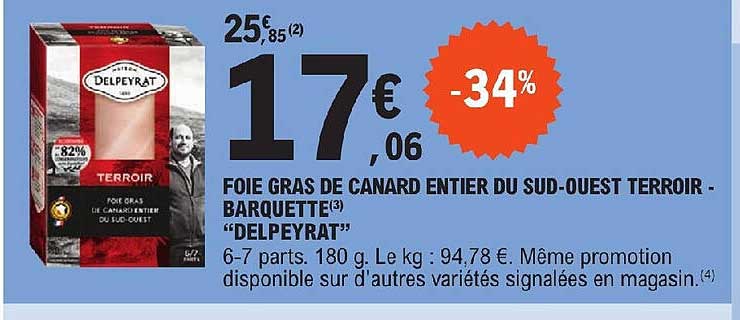 foie gras de canard entier du sud-ouest terroir - barquette "delpeyrat"