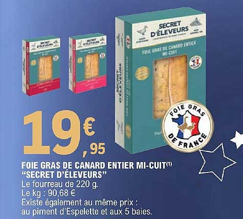 foie gras de canard entier mi-cuit "secret d'éleveurs"