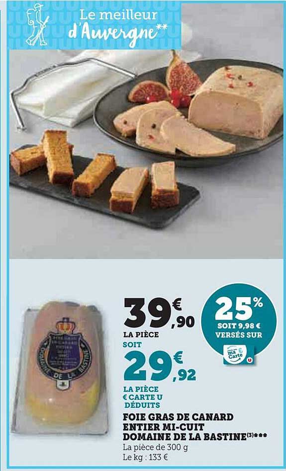 foie gras de canard entier mi-cuit domaine de la bastine