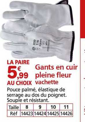 gants en cuir pleine fleur vachette