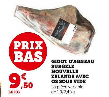 gigot d'agneau surgelé nouvelle zelande avec os sous vide
