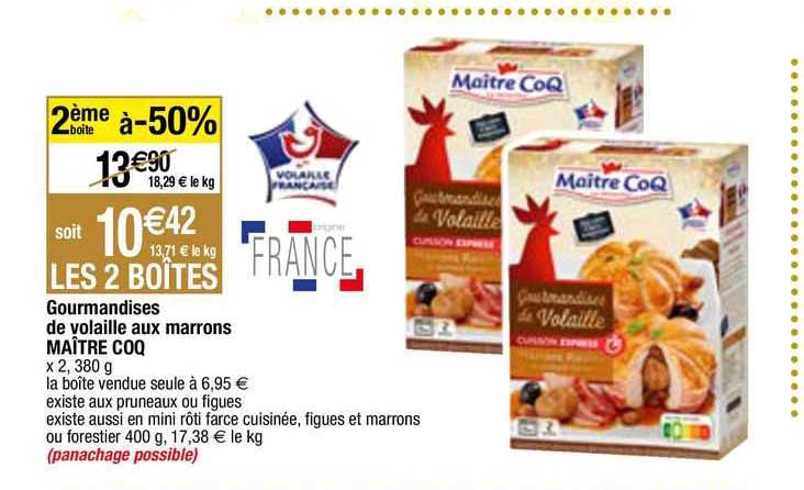gourmandises de volaille aux marrons maître coq