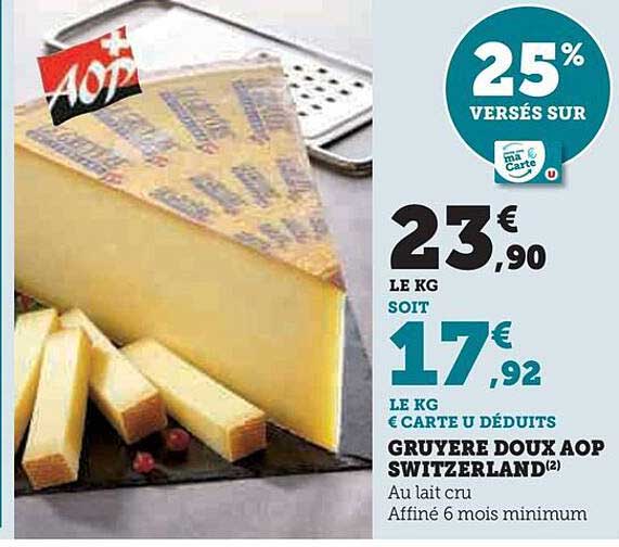 gruyère doux aop switzerland