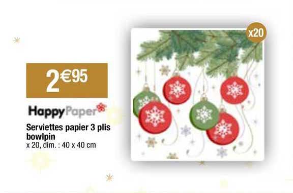 happypaper serviettes papier 3 plis bowlpin