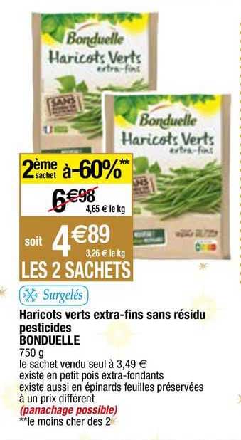 haricots verts extra-fins sans résidu pesticides bonduelle