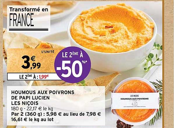 houmous aux poivrons de papi lucien les niçois