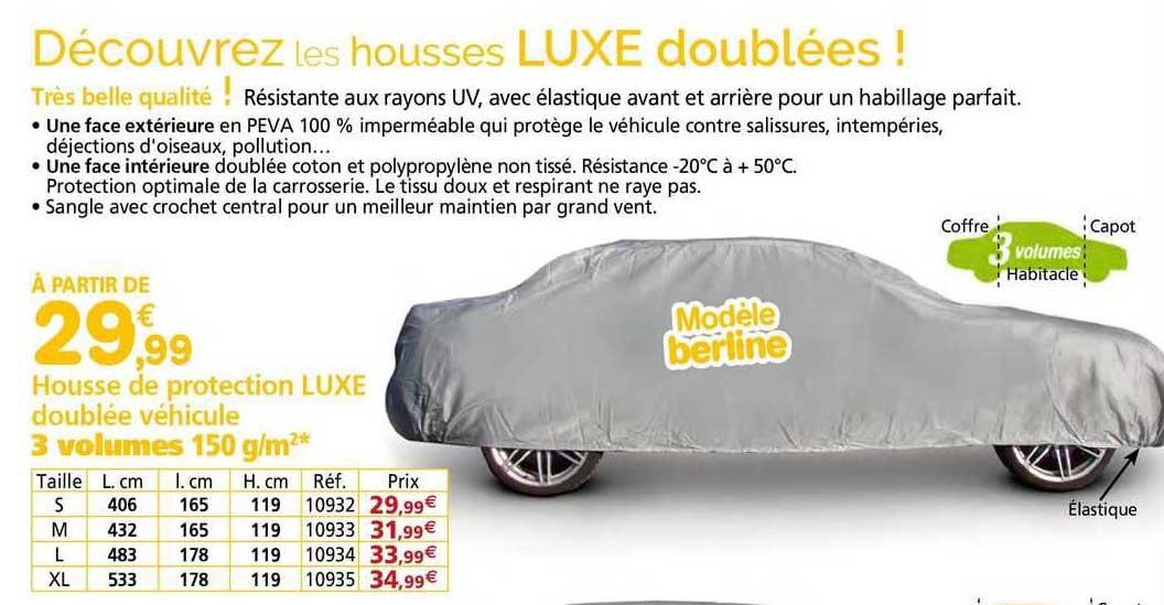 housses de  protection luxe doublée vehicule