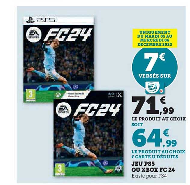 jeu ps5 ou xbox fc 24