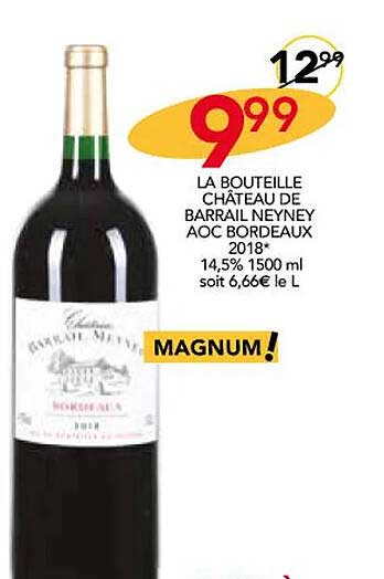 La Bouteille Château De Barrail Neyney Aoc Bordeaux 2018