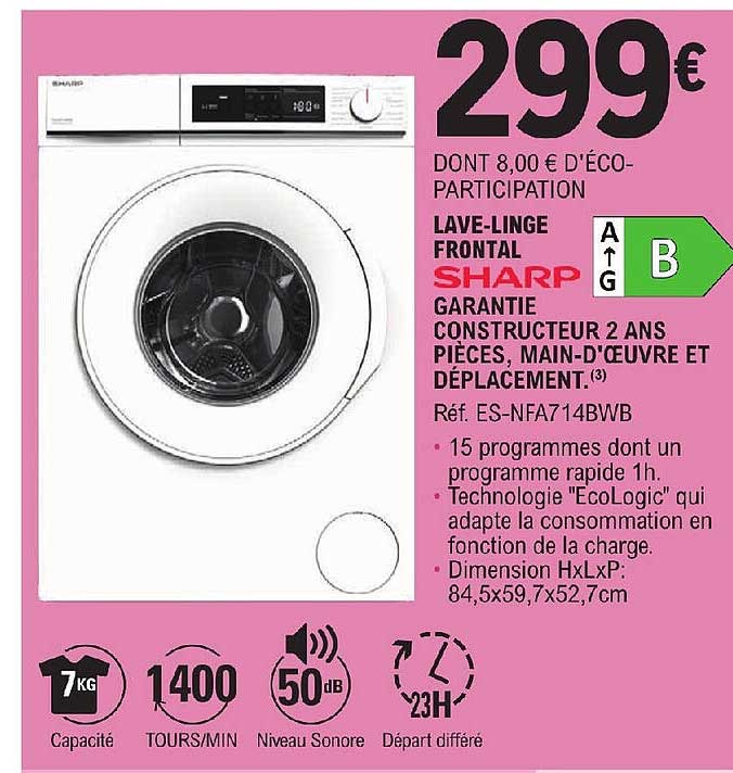Lave-linge Frontal Sharp