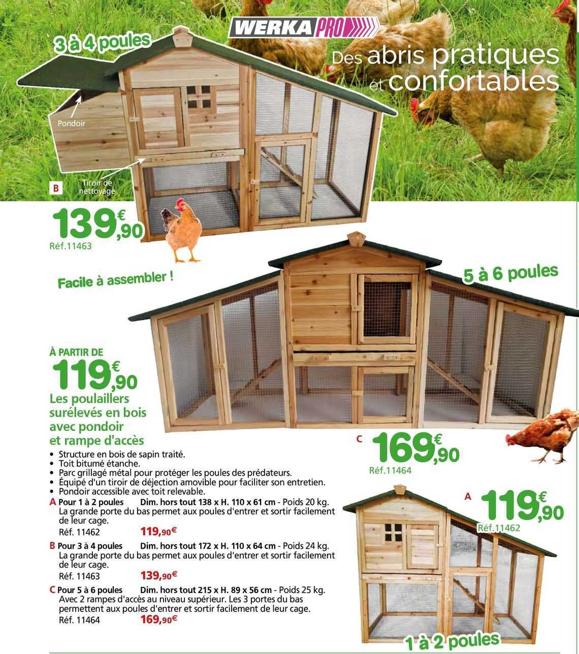 les poullaillers surélevés en bois avec pondoir et rampe d'accès