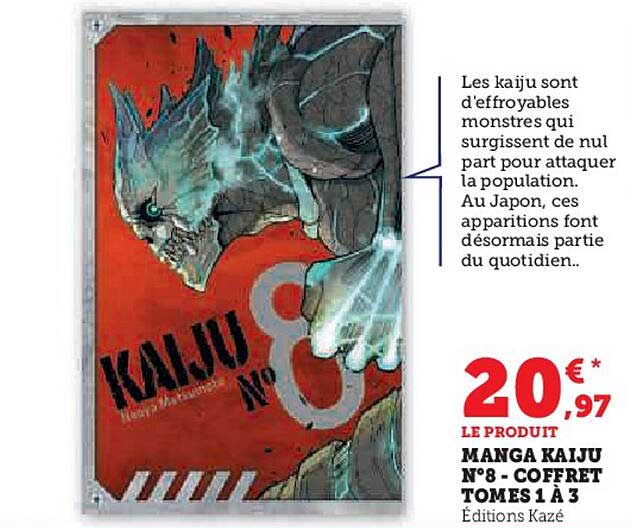manga kaiju n°8 - coffret tomes 1 à 3