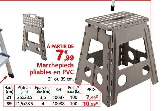 marchepieds pliable en pvc