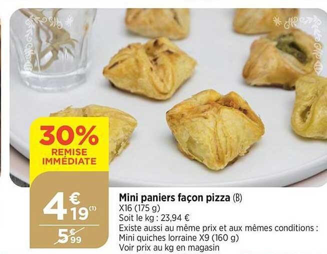 mini paniers façon pizza
