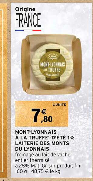 mont-lyonnais à la truffe d'été 1% laiterie des monts du lyonnais