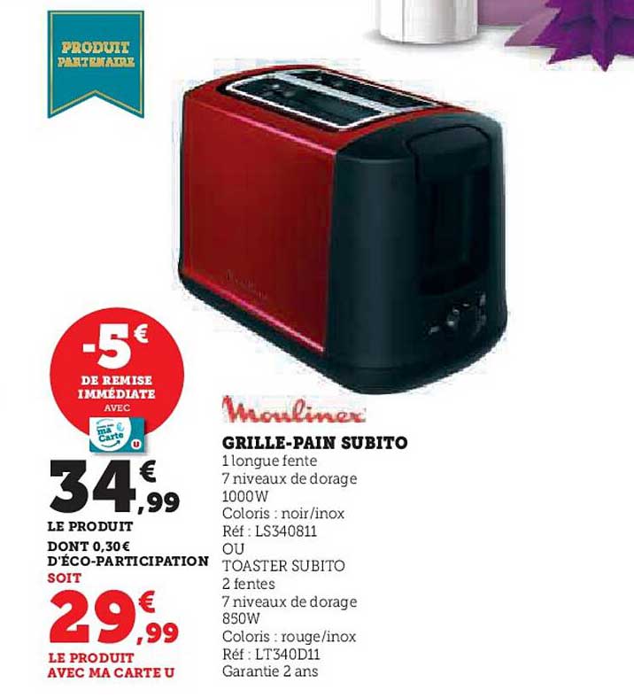 moulinex grille-pain subito