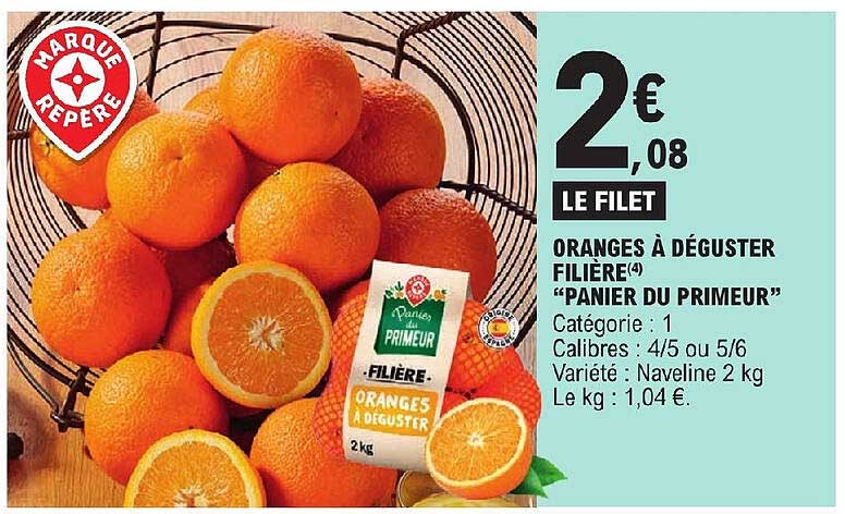 oranges à déguster filière "panier du primeur"