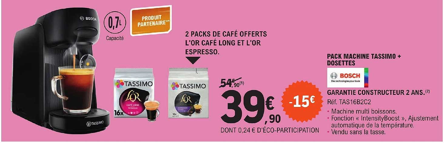 Pack Machine Tassimo Dosettes Bosch