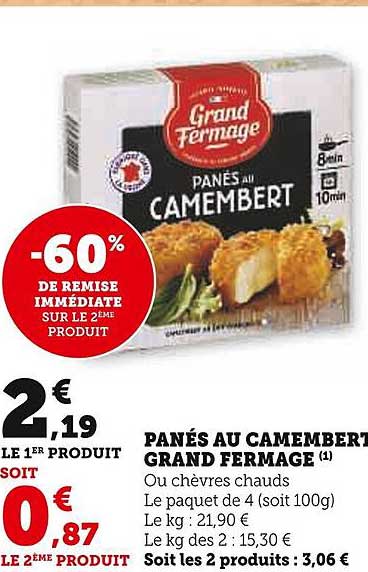 panés au camembert grand fermage