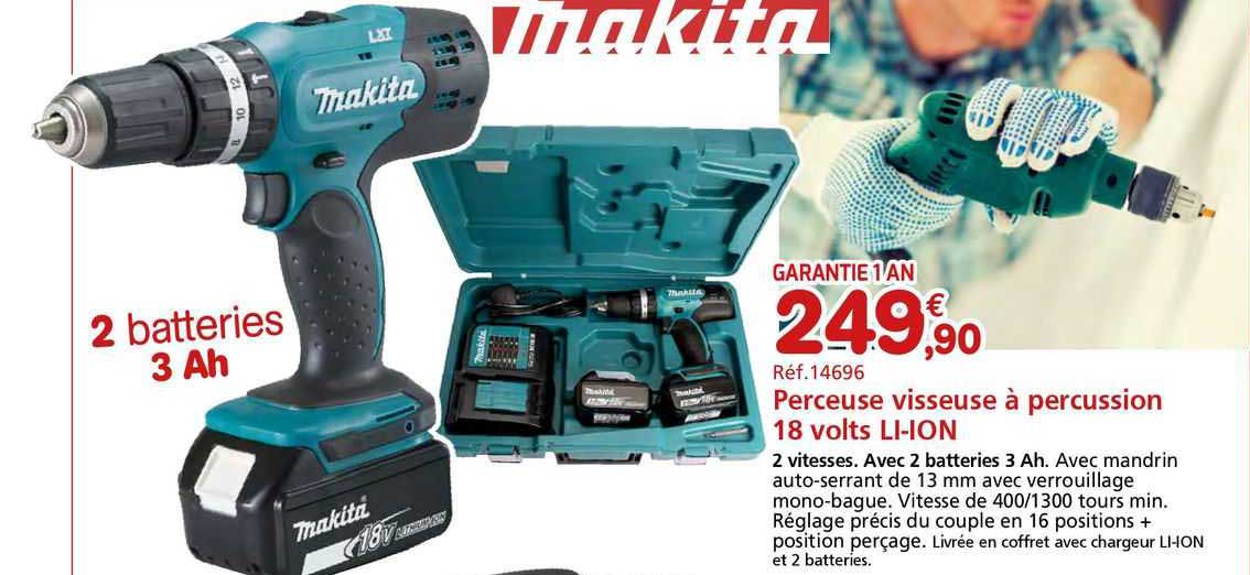 perceuse visseuse à percussion 18 volts li-ion