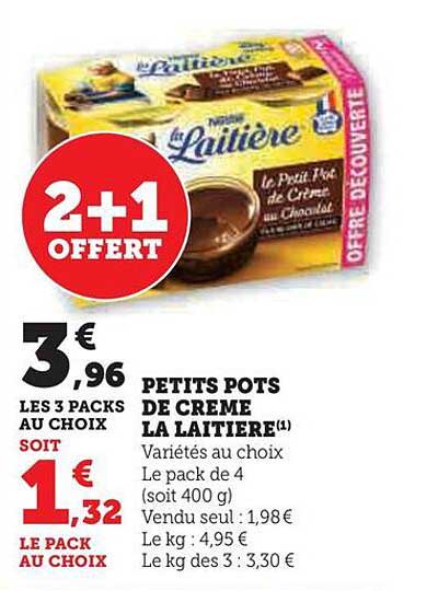 petits pots de crème la laitière