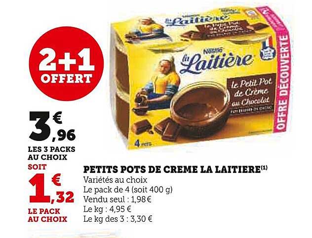 petits pots de crème la laitière