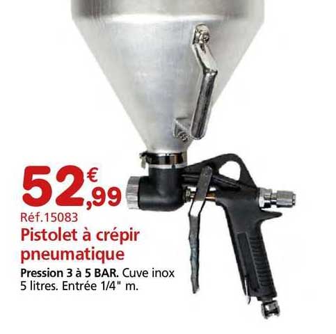 pistolet à crépir pneumatique