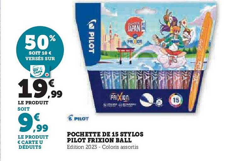 Pochette De 15 Stylos Pilot Frixion Ball