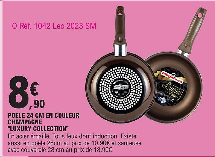 poêle 24 cm en couleur champagne "luxury collection"
