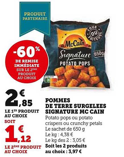 pommes de terre surgelées signature mc cain