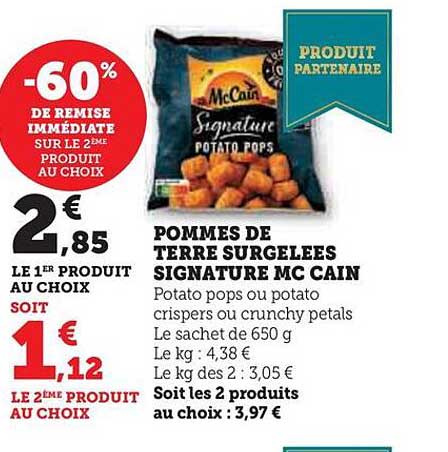 pommes de terre surgelées signature mc cain