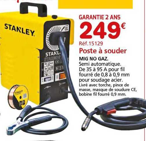 poste à souder mig no gaz stanley