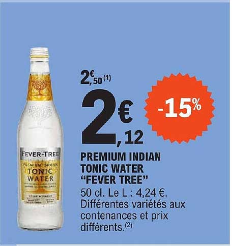 premium indian tonic water "fever tree"