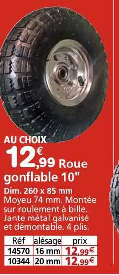 roue gonflable 10" 4 plis