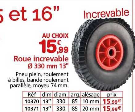 roue increvable ø 330 mm 13"