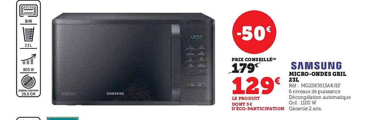 samsung micro-ondes gril 23 k$