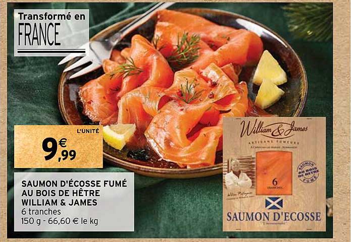 saumon d'écosse fumé au bois de hêtre william & james