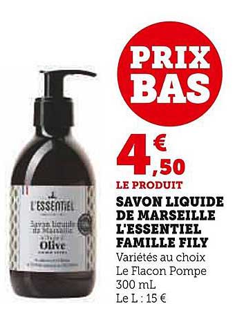 Savon Liquide De Marseille L'essentiel Famille Fily
