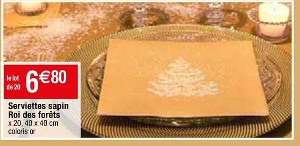 serviettes sapin roi des forêts