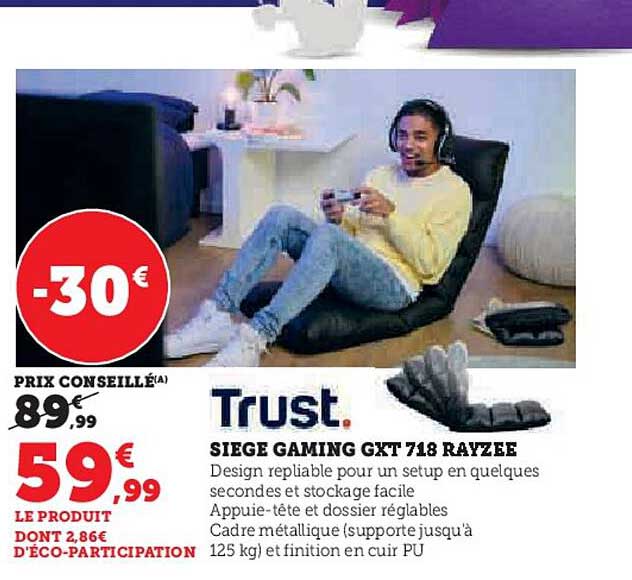 siège gaming gxt 718 rayzee trust
