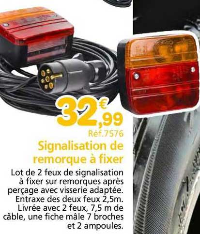 signalisation de remorque à fixer