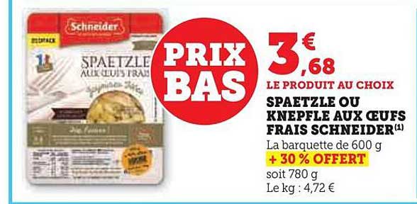 Spaetzle Ou Knepfle Aux œufs Frais Schneider