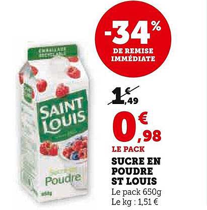 sucre en poudre st louis
